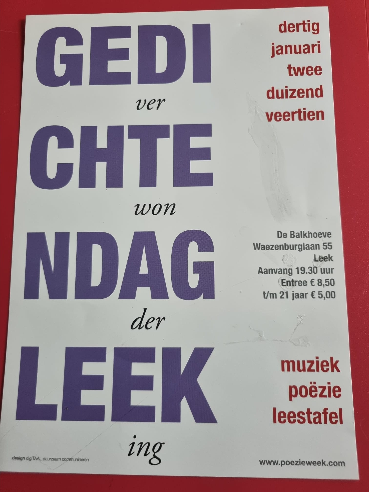 Gedichtendag in 2014