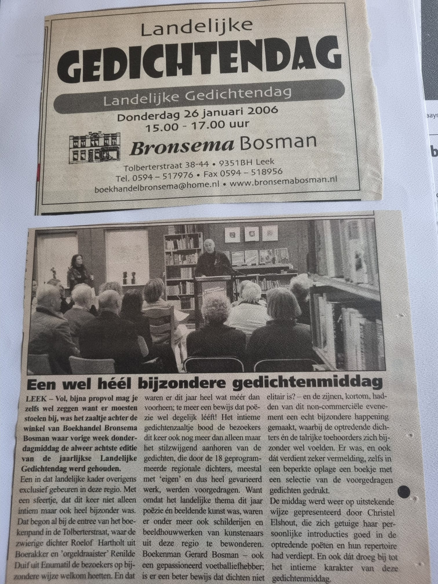 Bericht in De Krant, 2006